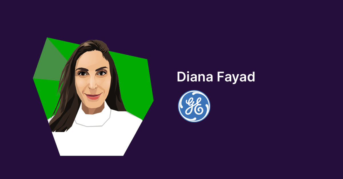 Illustrated portrait of Diana Fayad at GE
