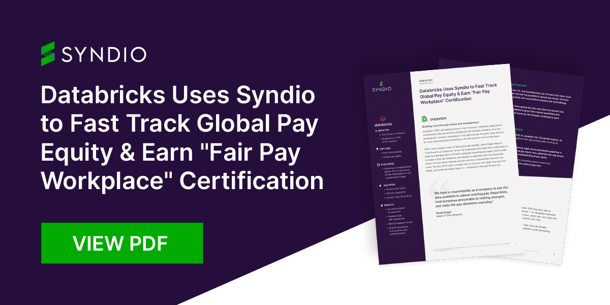 Databricks fast tracks global pay equity using Syndio