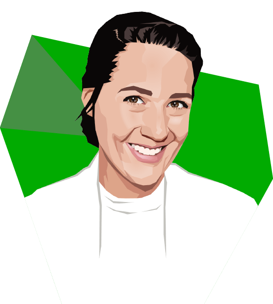 Illustrated portrait of Katie Bardaro at Syndio