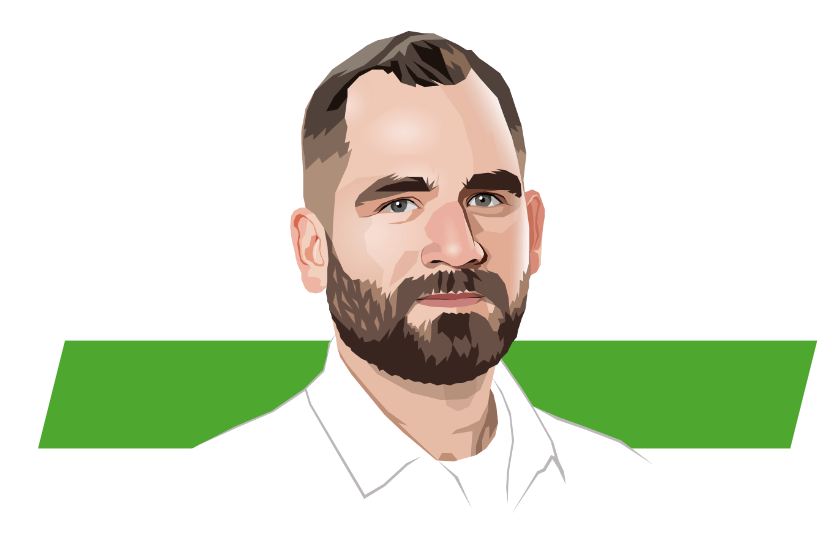 Jonathan Vidales headshot with green background