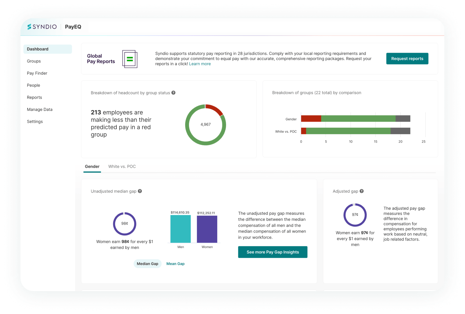Syndio's Workplace Equity Platform Screenshot