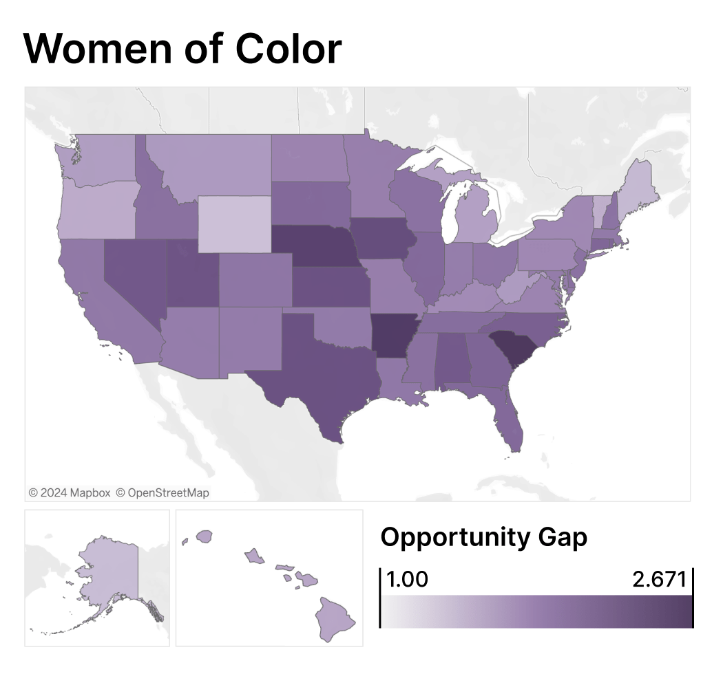 Opportunity Gap by State referencing Women of Color