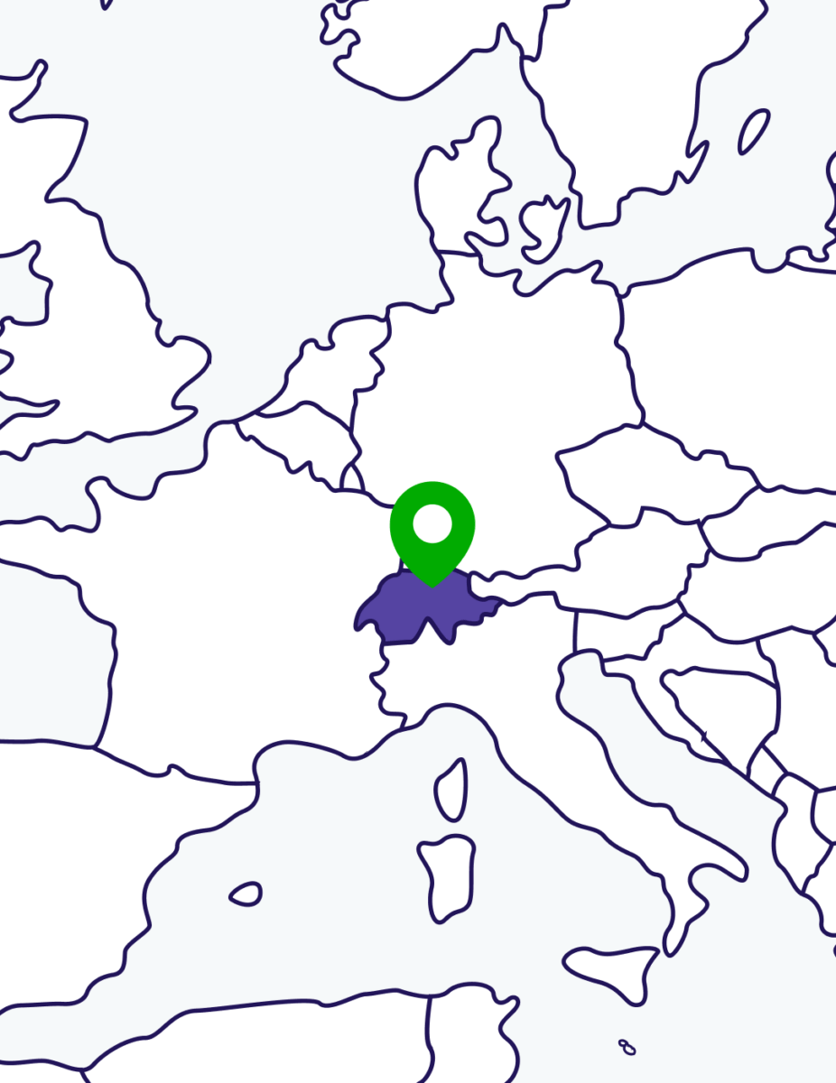 Zurich pinned on a map