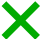 Green X icon