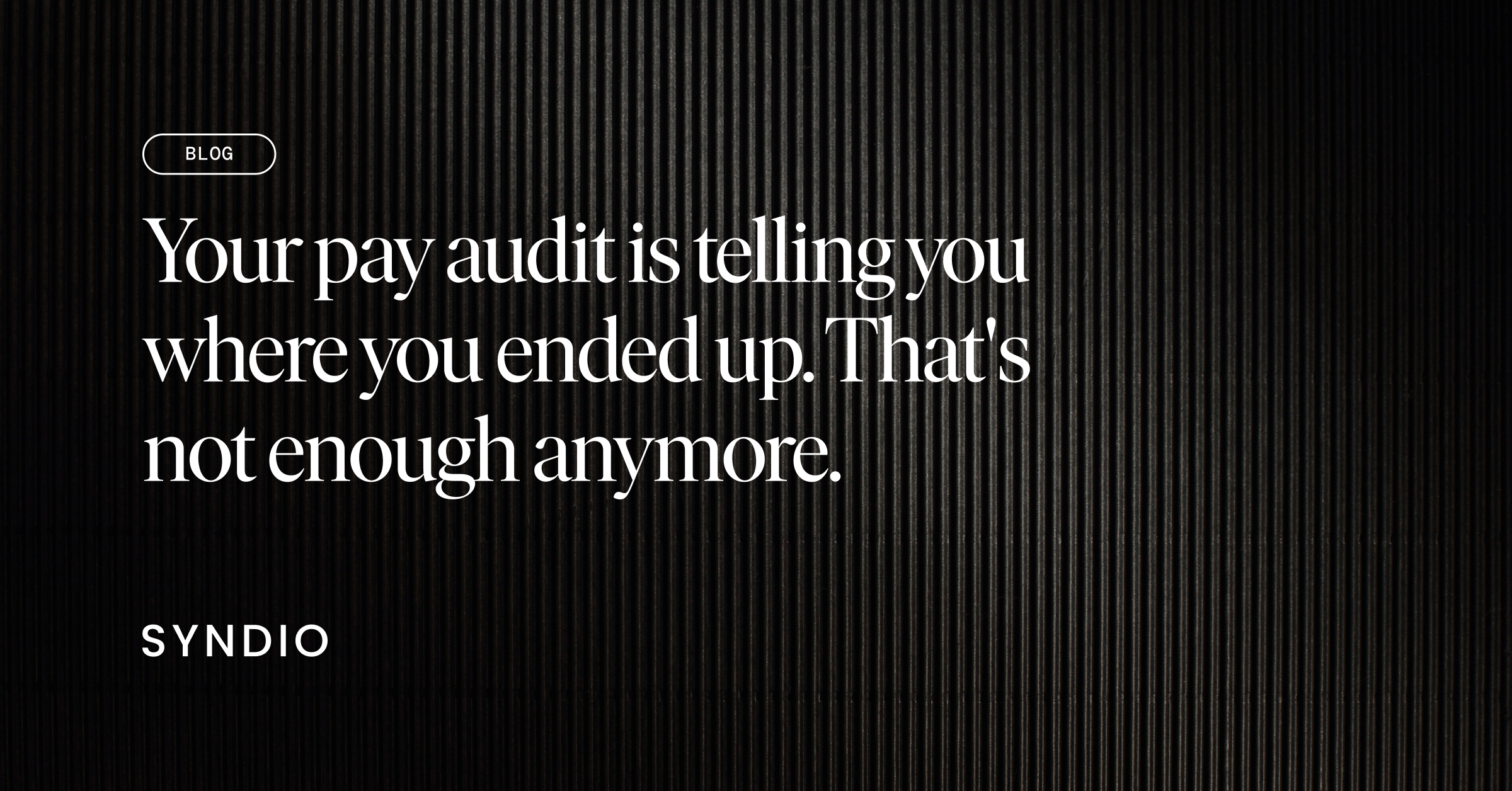Blog title: Your Pay Audit Is Telling You Where You Ended Up. That's Not Enough Anymore.