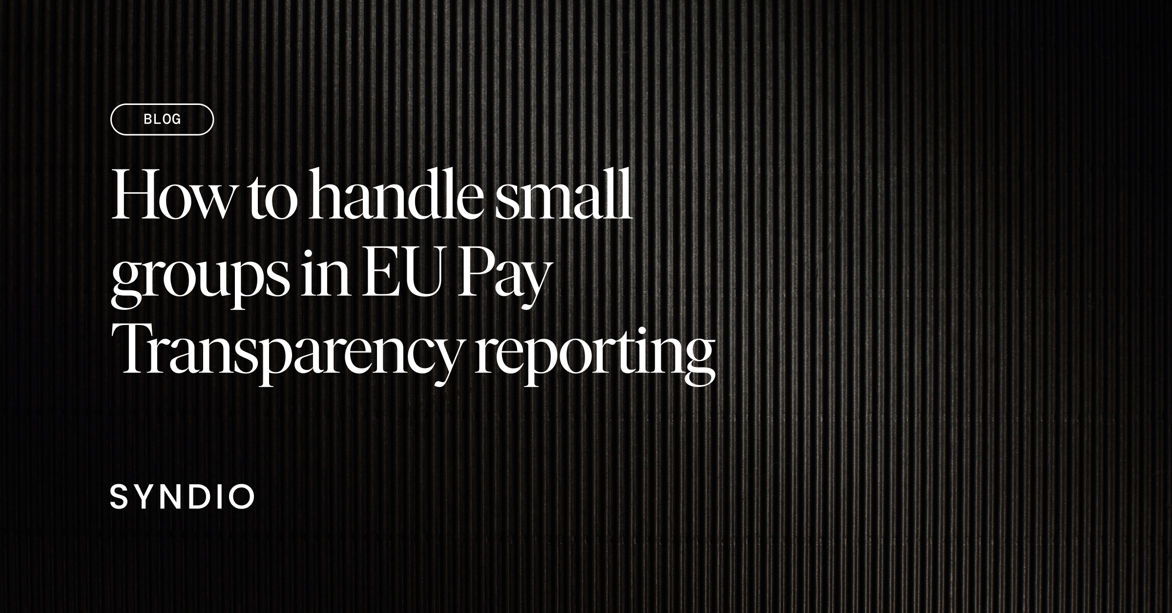 Title of blog: How To Handle Small Groups in EU Pay Transparency Reporting